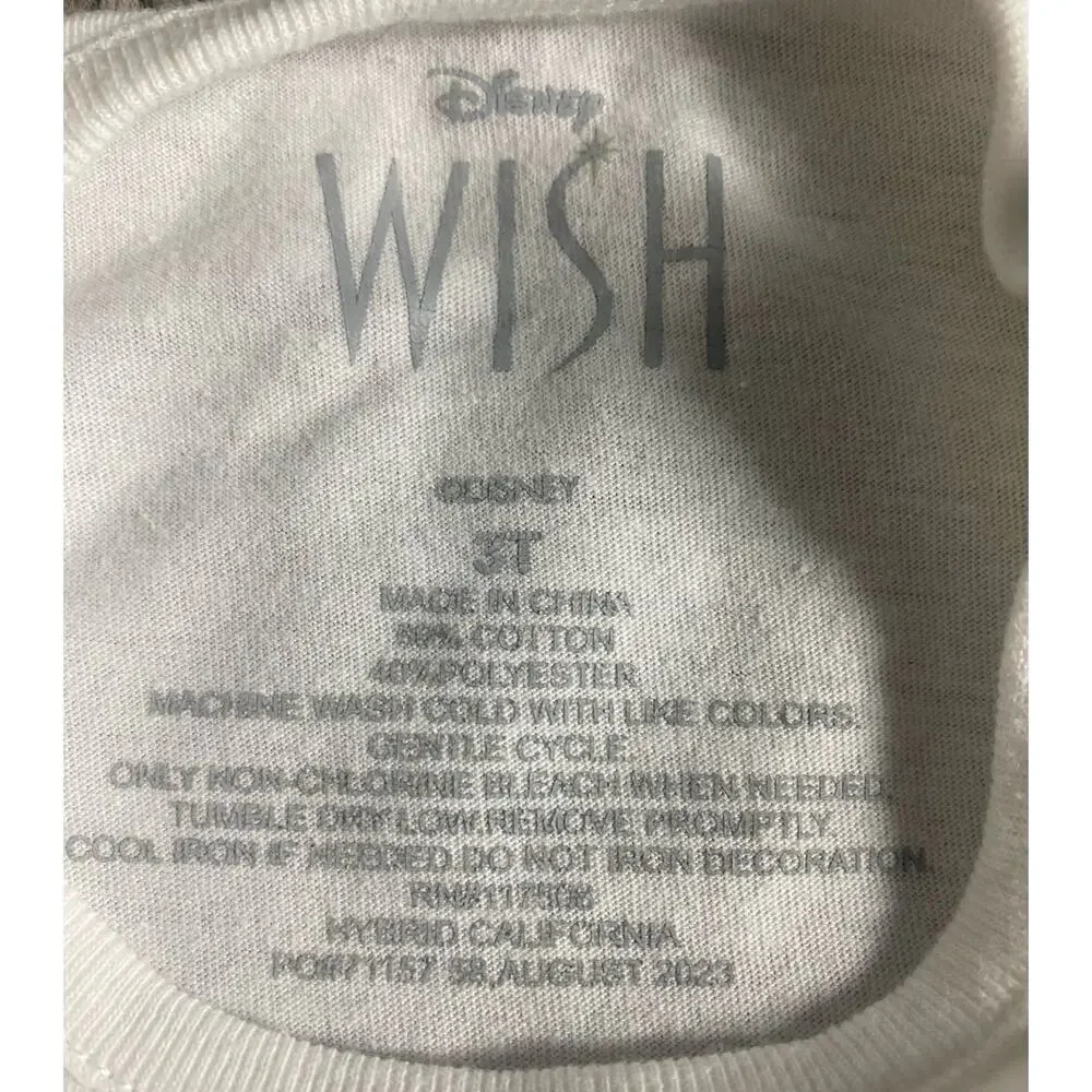 Disney Little Girls Glitter Detail Wish Long Sleeve Top Size 3T